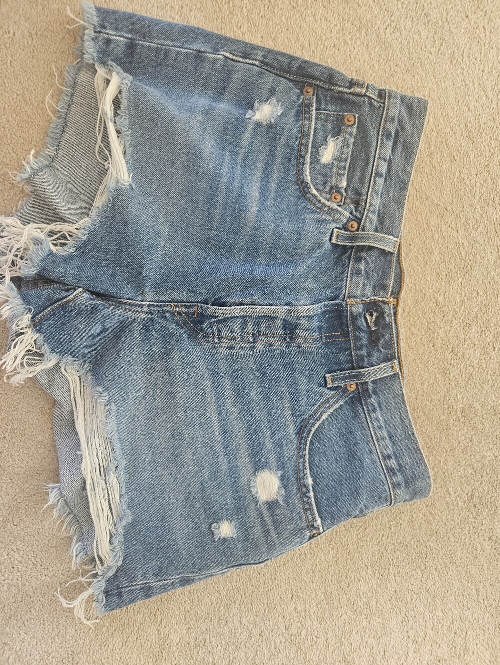 Levi's 501 Classic Distressed Denim Women’s Shorts - Light Blue